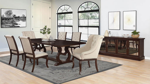 Brockway 7-Piece Rectangular Trestle Dining Set Antique java image