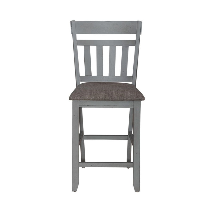Liberty Furniture Newport Splat Back Counter Chair (Set of 2) in Smokey Grey