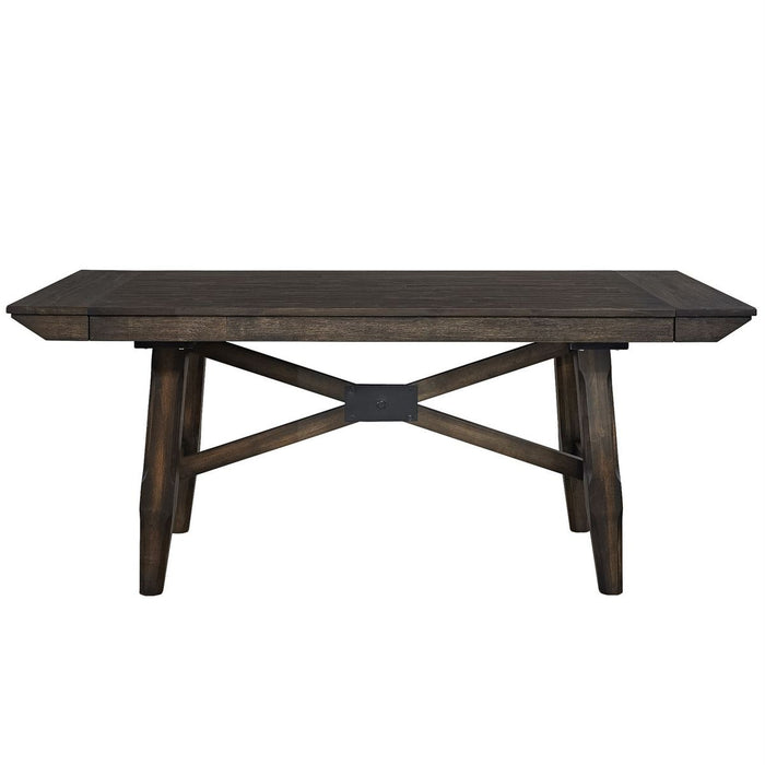 Liberty Furniture Double Bridge Trestle Table in Dark Chestnut image