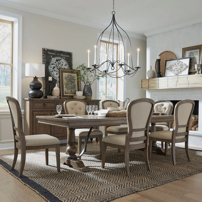 Americana Farmhouse Optional 7 Piece Trestle Table Set image