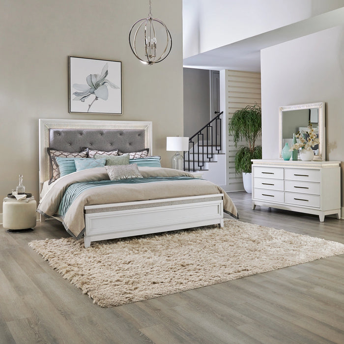 Reflections King Uph Bed, Dresser & Mirror image