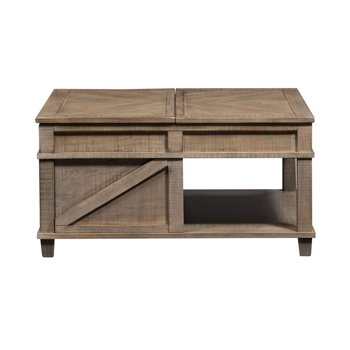 Parkland Falls Square Lift Top Cocktail Table in Weathered Taupe