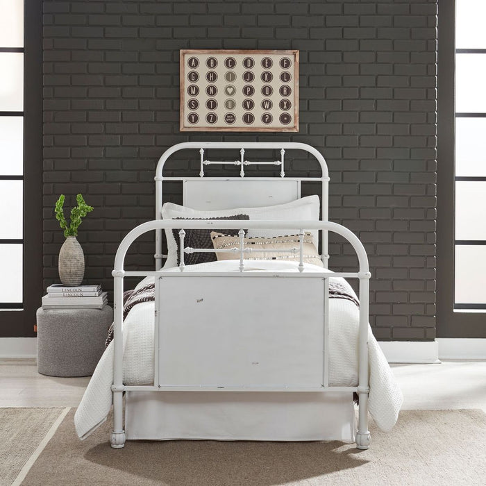 Liberty Furniture Vintage Series Full Metal Bed in Antique White