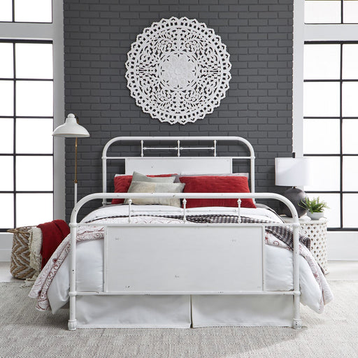 Liberty Furniture Vintage Series Queen Metal Bed in Antique White image