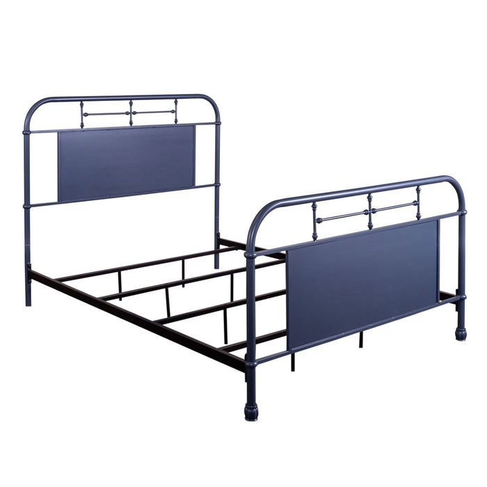 Vintage Series Queen Metal Bed in Navy