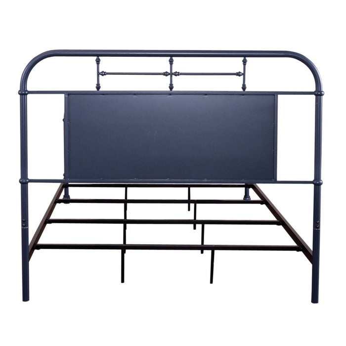 Vintage Series Queen Metal Bed in Navy