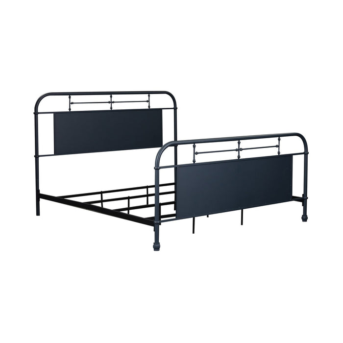 Vintage Series King Metal Bed in Navy