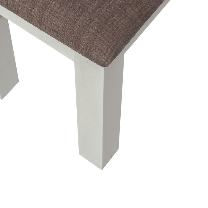 Brook Bay Uph Dining Bench in Textured White