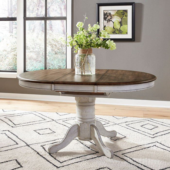 Liberty Furniture Carolina Crossing Oval Pedestal Table in White image
