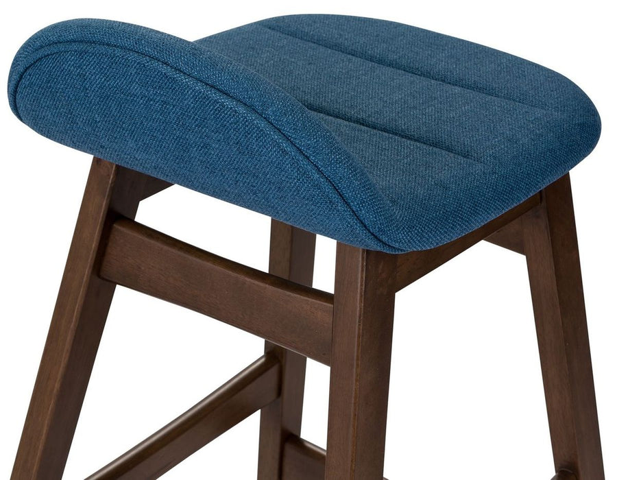 Liberty Furniture Space Saver 24" Counter Chair (Blue) in Satin Walnut (Set of 2)