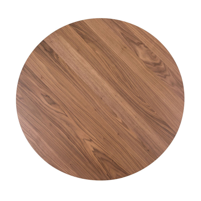 Space Saver Round Pedestal Table in Satin Walnut