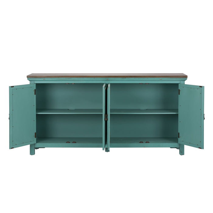 Kensington 4 Door Accent Cabinet in Turquoise image