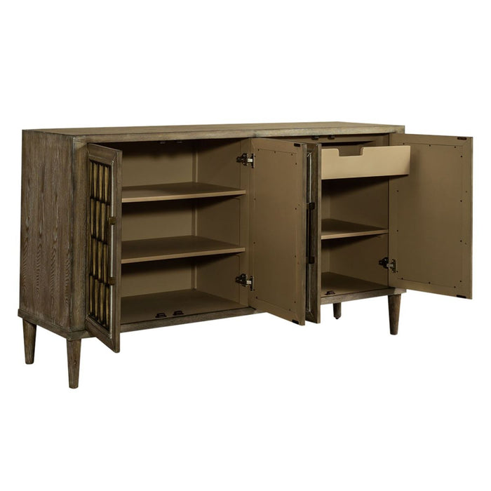 Liberty Furniture Devonshire 4 Door Accent Cabinet in Driftwood