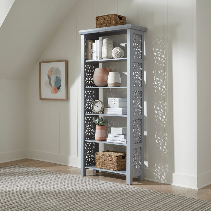 Trellis Lane Accent Bookcase in Grey EST SHIP TIME APPX 4 WEEKS image