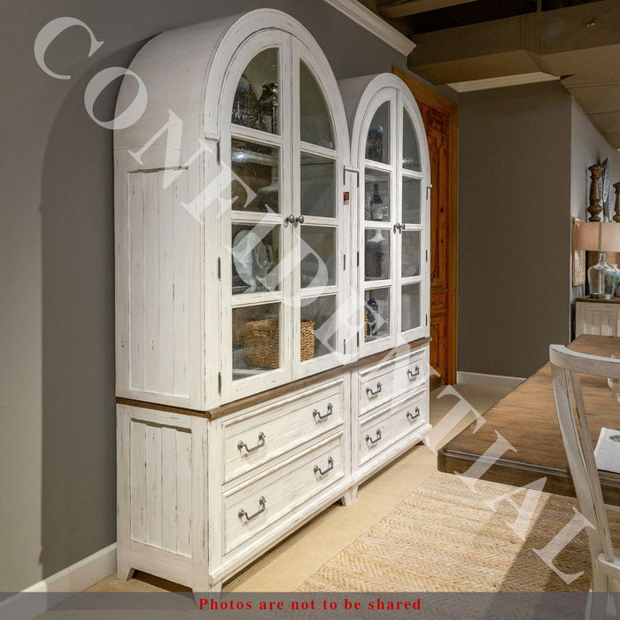 Liberty Furniture River Place Curio Cabinet in Riverstone White & Tobacco image