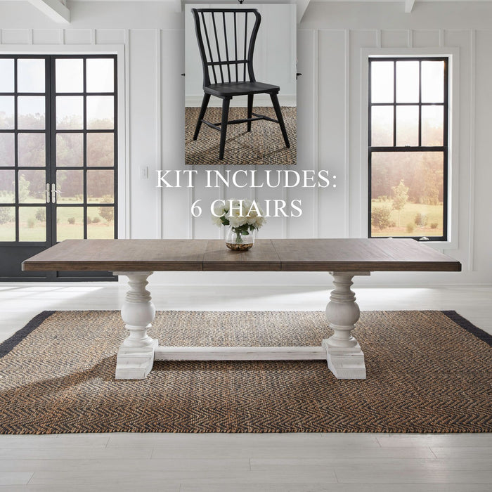 River Place Opt 7 Piece Trestle Table Set image