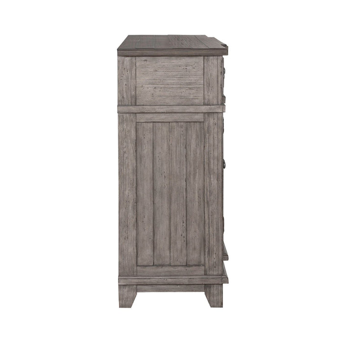 River Place Breakfront Server in Riverstone Gray & Tobacco