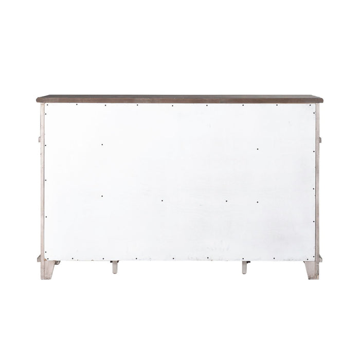 River Place Breakfront Server in Riverstone Gray & Tobacco