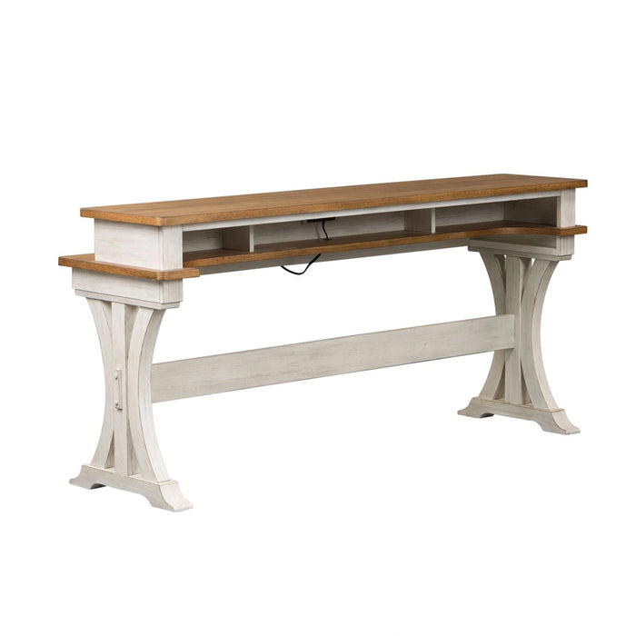 Farmhouse Reimagined Console Bar Table in Antique White image