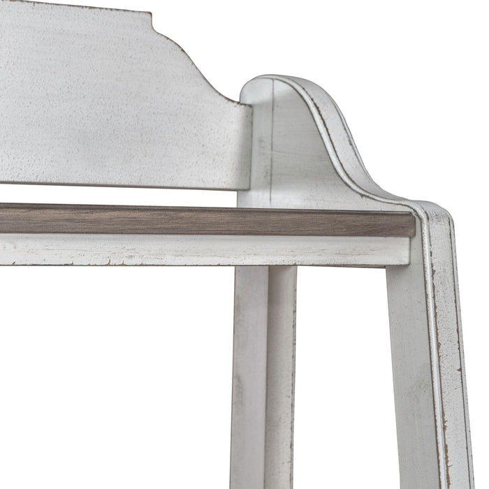 Magnolia Manor Leaning Pier Bookcase in Antique White & Weathered Bark