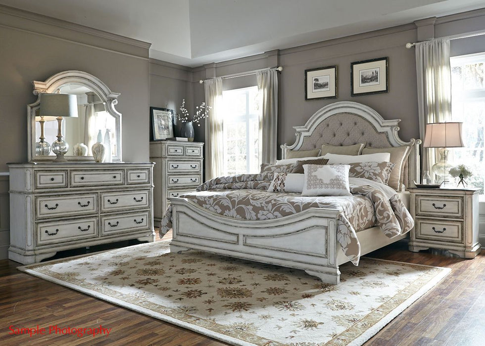 Liberty Magnolia Manor King Upholstered Bed in Antique White