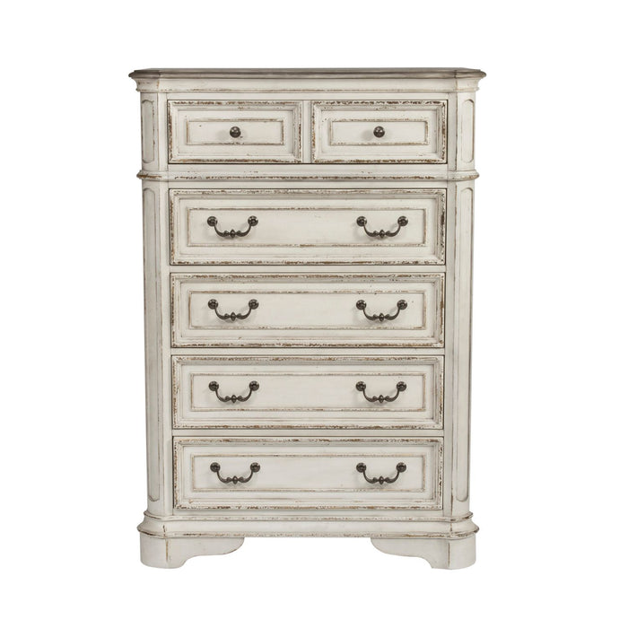 Magnolia Manor Queen Uph Bed, Dresser & Mirror, Chest, Night Stand