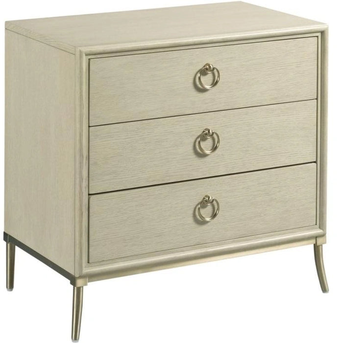 American Drew Lenox Seneca 3 Drawer Bedside Nightstand in Rich Clear Lacquer
