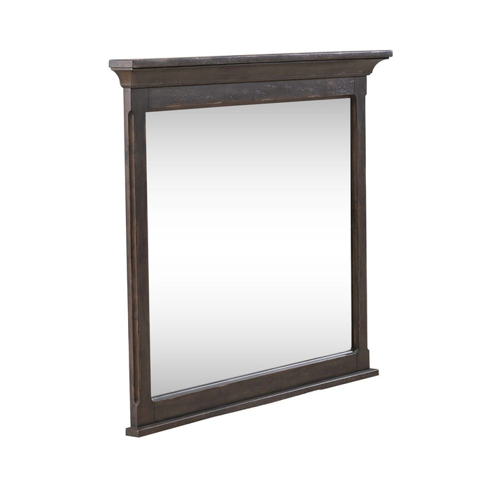 Paradise Valley Landscape Mirror in Saddle Brown