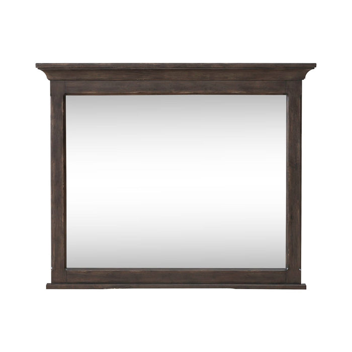 Paradise Valley Landscape Mirror in Saddle Brown