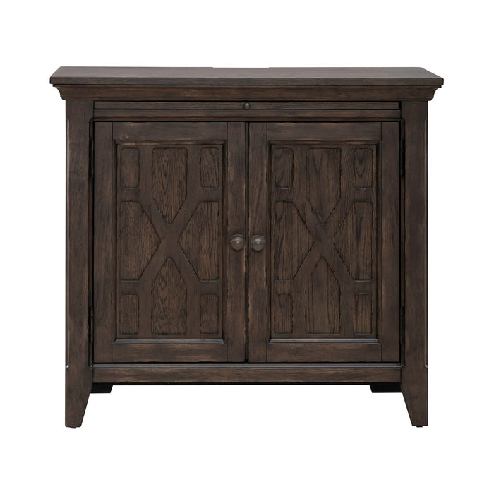 Paradise Valley 2 Door Bedside Chest with Charging Station in Saddle Brown