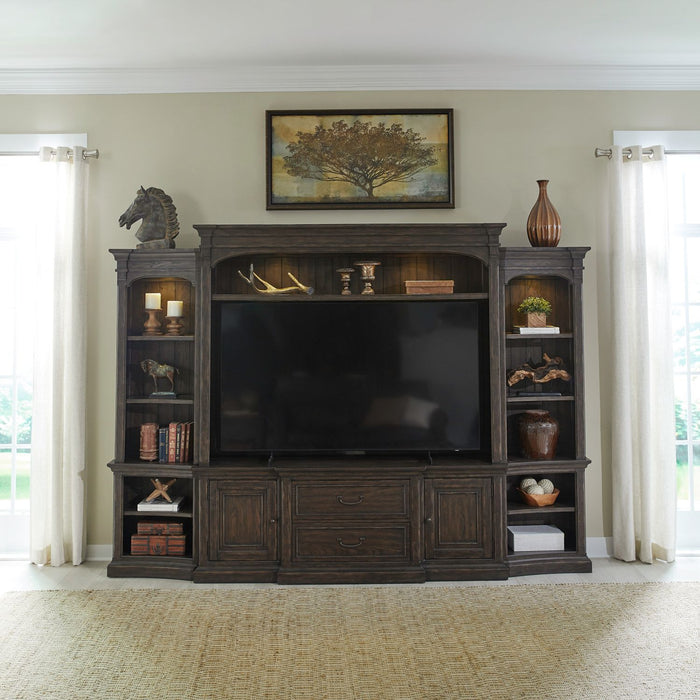 Paradise Valley 78 Inch Entertainment Console in Saddle Brown image