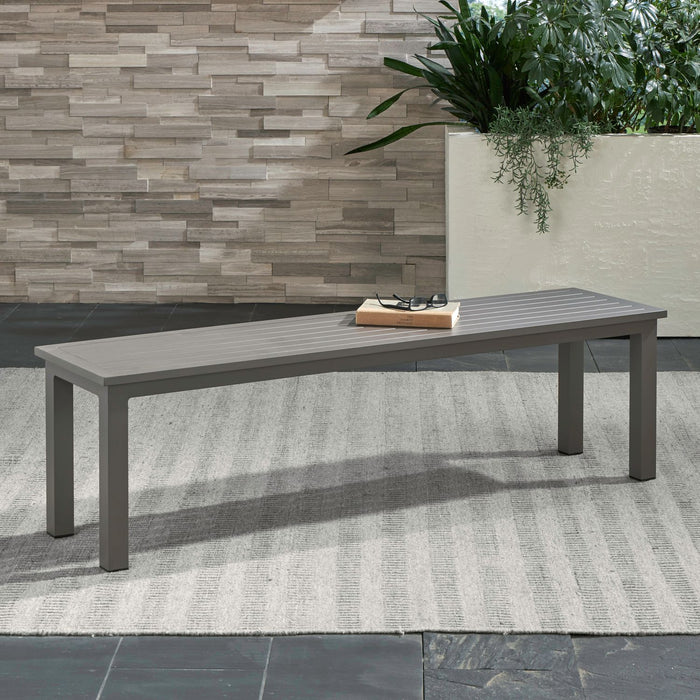 Plantation Key Outdoor Dining Bench in Granite image