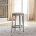 Ocean Isle Upholstered Console Stool in Antique White with Weathered Pine image