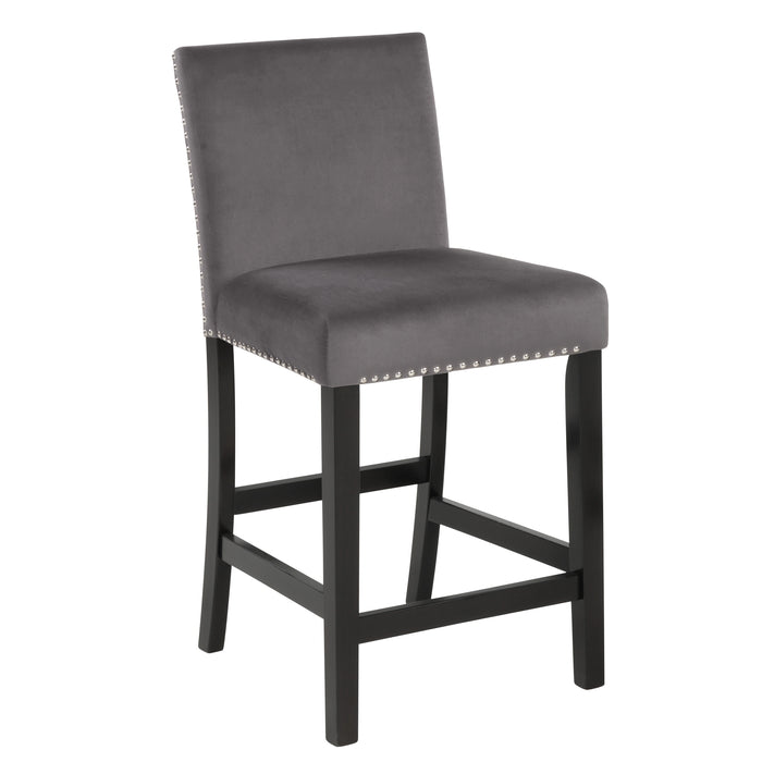 Celeste 5Pc 42" Marble Finish Counter Table & 4 Chairs-Gray
