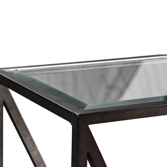Arista End Table in Cobblestone Brown