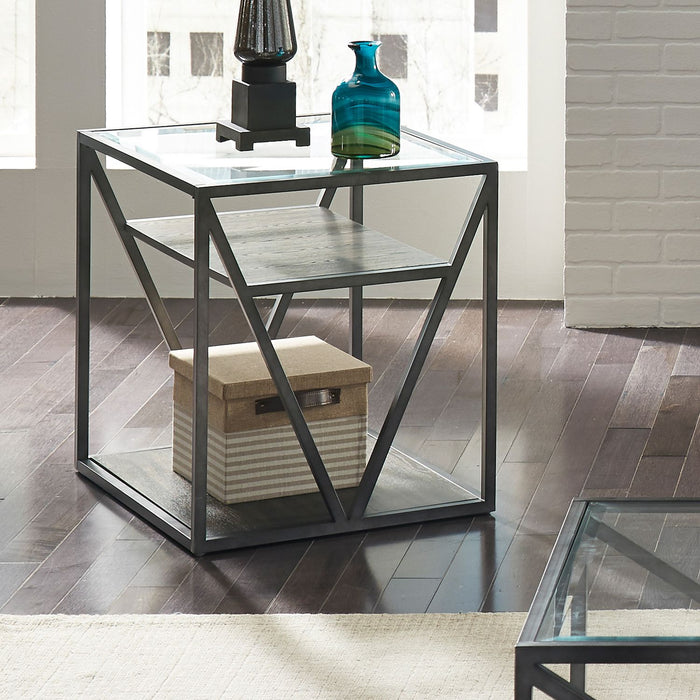 Arista End Table in Cobblestone Brown image