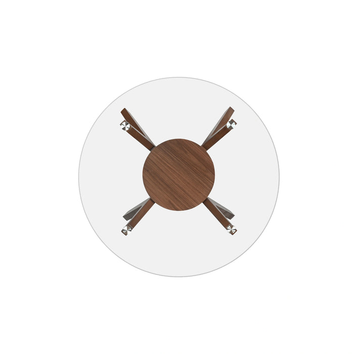 Oscar Dining Table Base For Glass Top Table-Walnut
