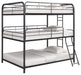 Garner Triple Full Bunk Bed with Ladder Gunmetal image