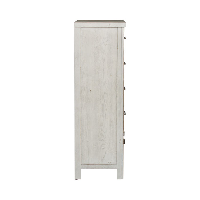 Modern Farmhouse 5 Drawer Chest in White image