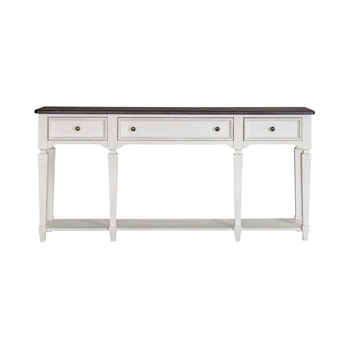 Liberty Furniture Allyson Park 72" Hall Table in Wirebrushed White with Charcoal Top EST SHIP TIME APPX 4 WEEKS