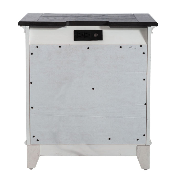 Allyson Park 2 Drawer Nightstand with Charging Station in White