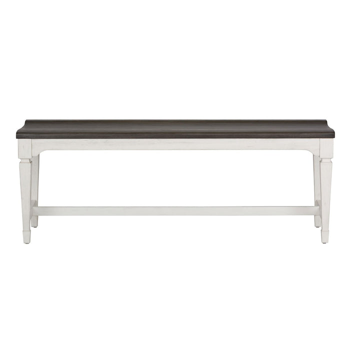 Allyson Park Wood Seat Bench in Wirebrushed White