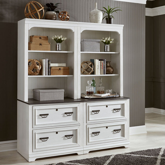 Allyson Park Bunching Lateral File Hutch in Wirebrushed White
