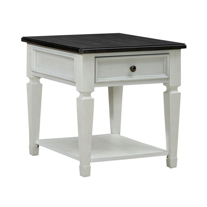 Allyson Park Drawer End Table in Wirebrushed White