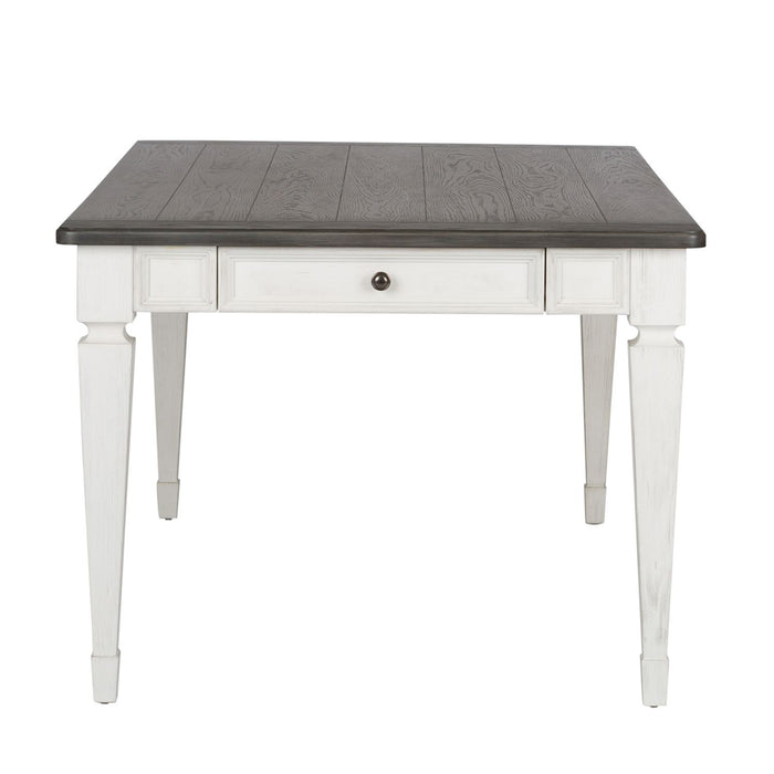 Allyson Park Rectangular Leg Table in White with Charcoal image