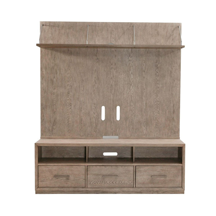 Liberty Furniture City Scape Entertainment Center in Burnished Beige