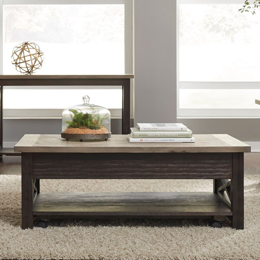 Heatherbrook Lift Top Cocktail Table in Charcoal and Ash image