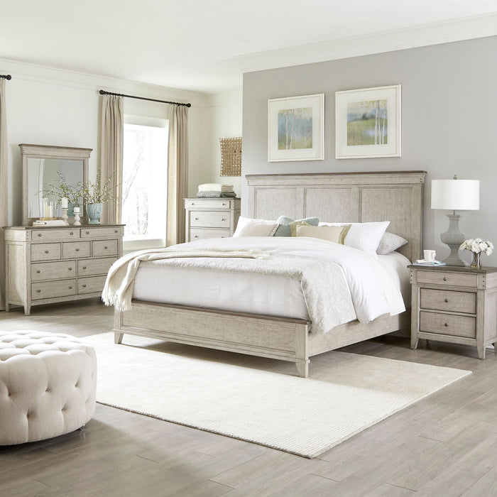 Ivy Hollow King Panel Bed, Dresser & Mirror, Chest, Night Stand image