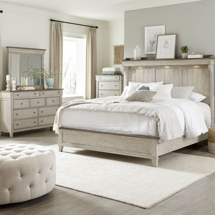 Ivy Hollow Queen Mantle Bed, Dresser & Mirror, Chest image