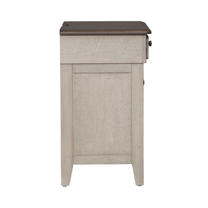 Ivy Hollow 3 Drawer Nightstand w/ Charging Station in Weathered Linen